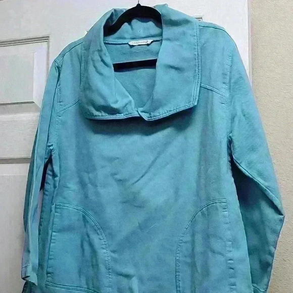 TEAL LONG SLEEVE SOFT SURROUNDINGS SWEATER‎ - Picture 1 of 6